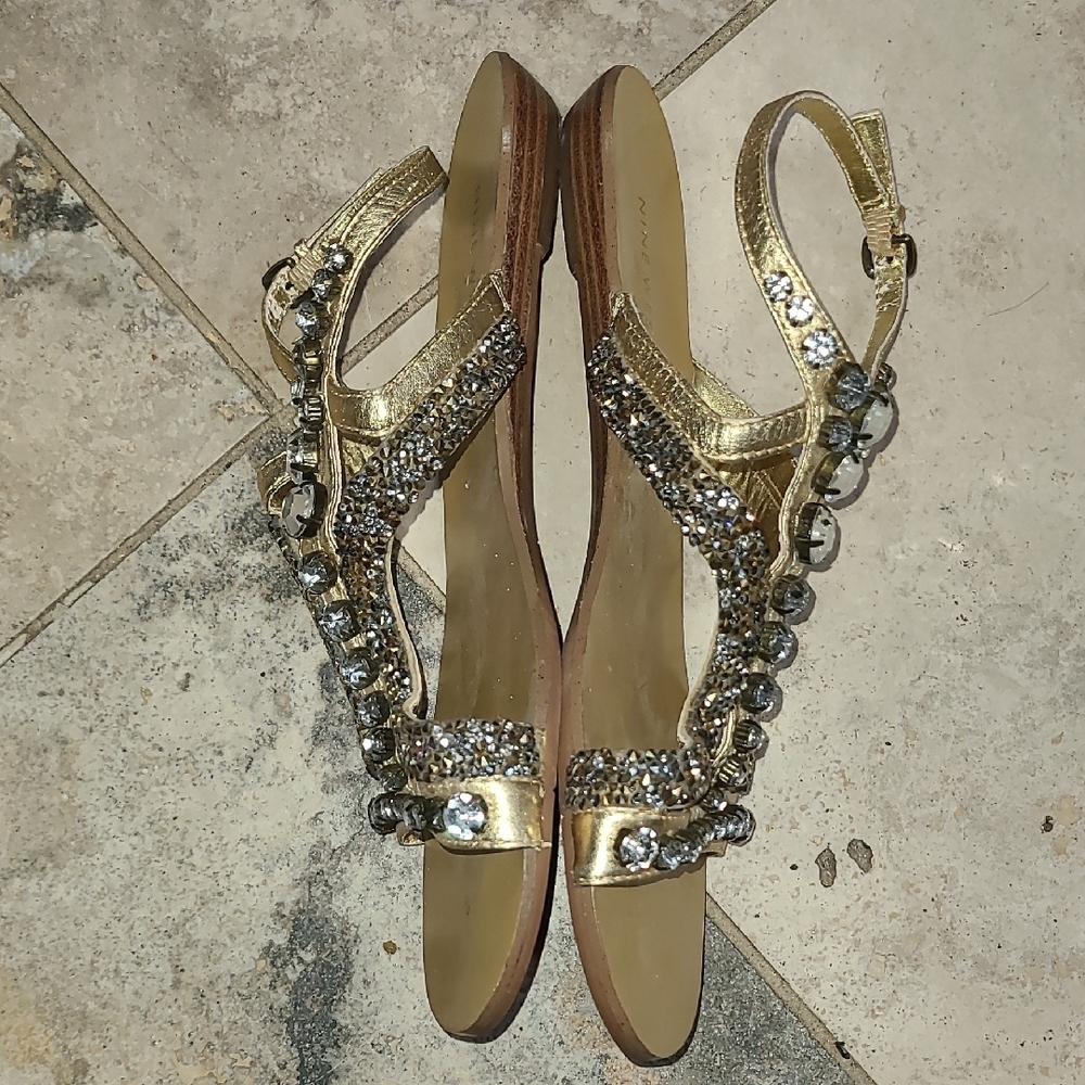 Nine West Gold and Silver Embellished Sandals - Picture 6 of 8